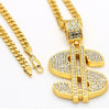 24k Gold Plated Pve Crystal Dollar Sign